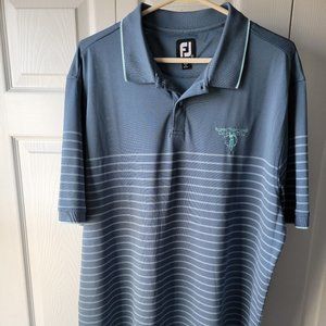 FootJoy Blue Stripe Golf Shirt with Robert Trent Jones Trail Logo